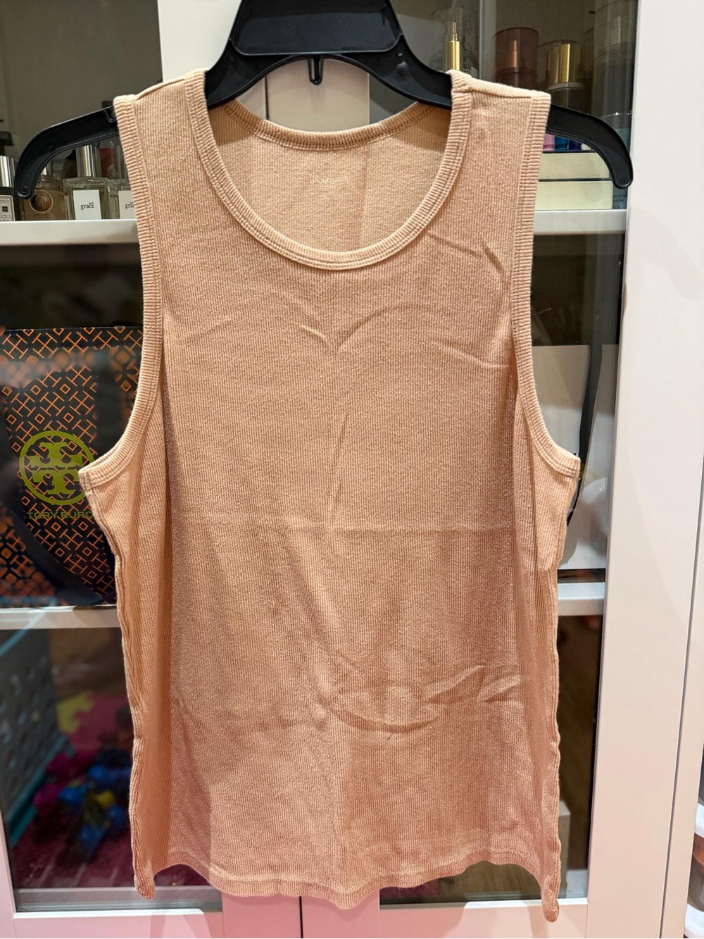 Preloved No Boundaries Beige Ribbed Tank Top
